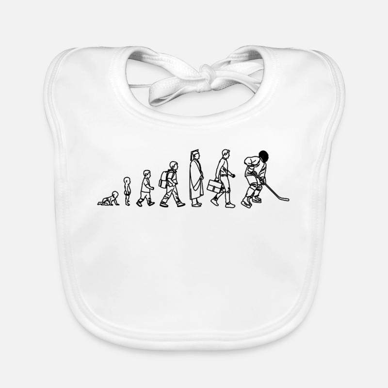 Evolution Eishockeyspieler - Baby Bio-Lätzchen - Weiß