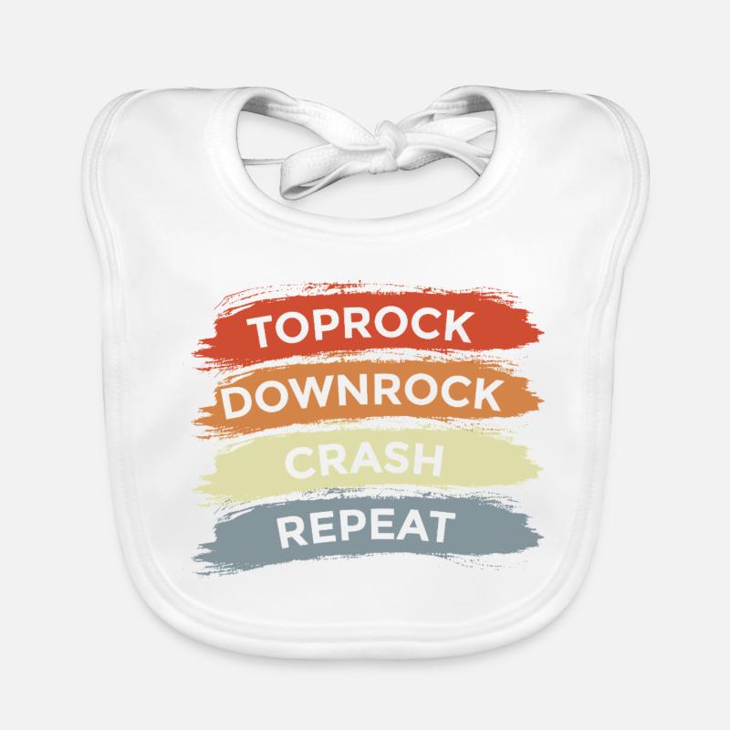 Toprock Downrock Crash Repeat Baby Bio-Lätzchen
