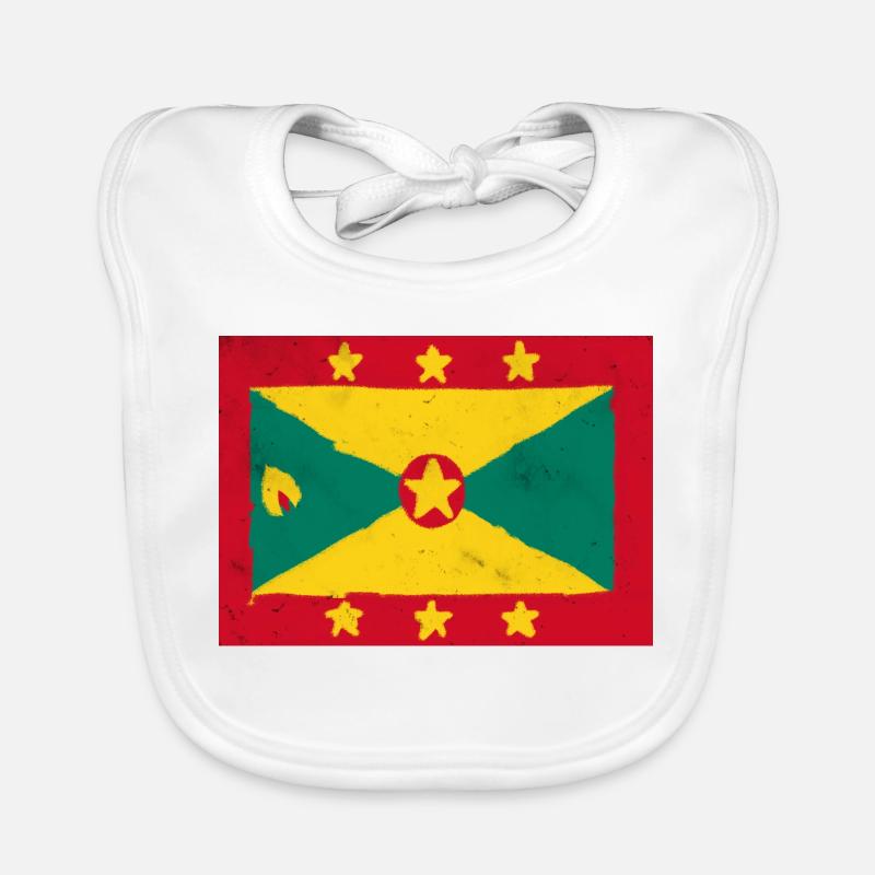 Drapeau de Grenade – Île colorée Bavoir bio Bébé