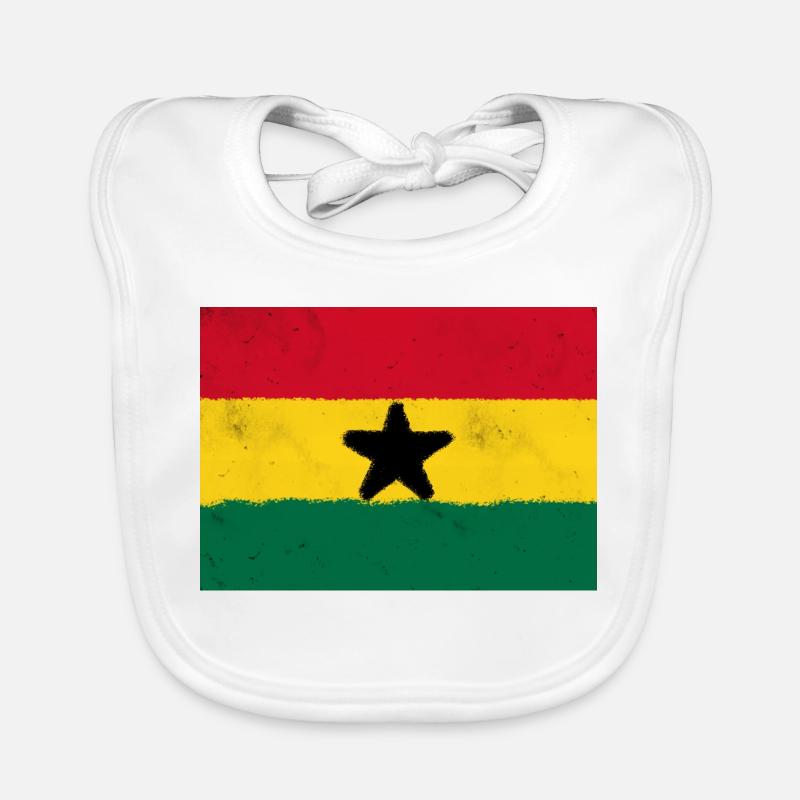 Drapeau du Ghana – La puissance de l’Afrique Bavoir bio Bébé
