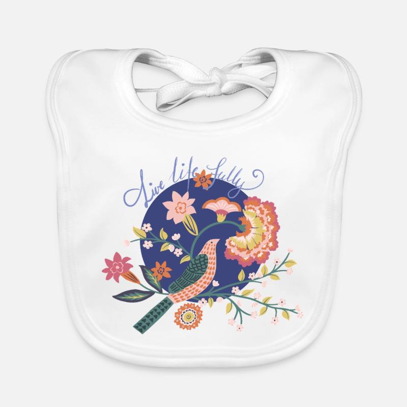 Live Life Fully -- Florale Affirmationen Baby Bio-Lätzchen