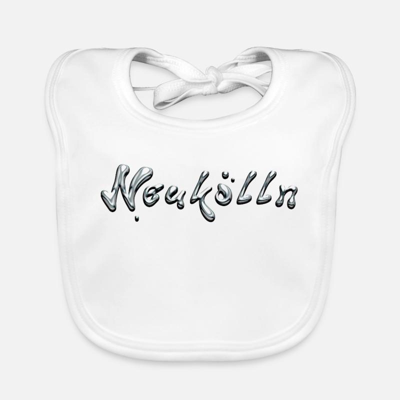 Neukölln Metallic Font Organic Baby Bibs