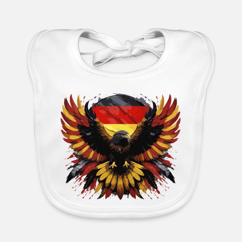 German eagle black-red-yellow Organic Baby Bibs
