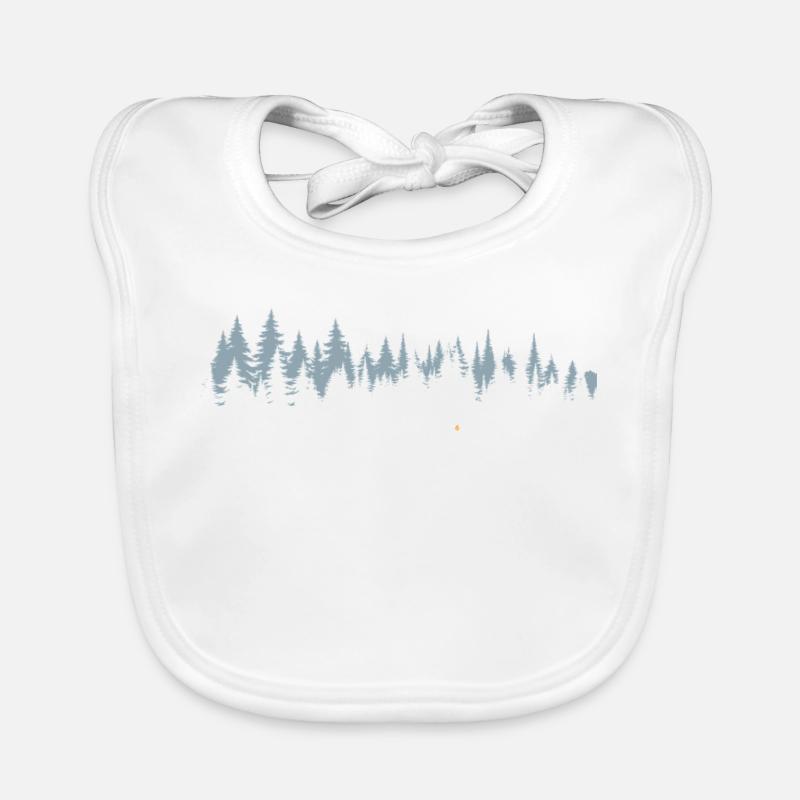 Serene Forest Silhouette Illustration Organic Baby Bibs
