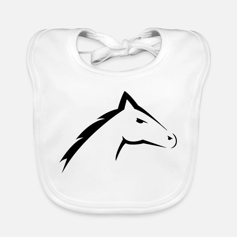Tête de cheval | Conception de silhouette de tête de cheval Bavoir bio Bébé