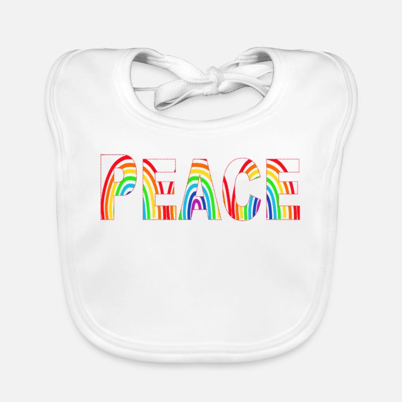 Peace bunt Regenbogen Baby Bio-Lätzchen