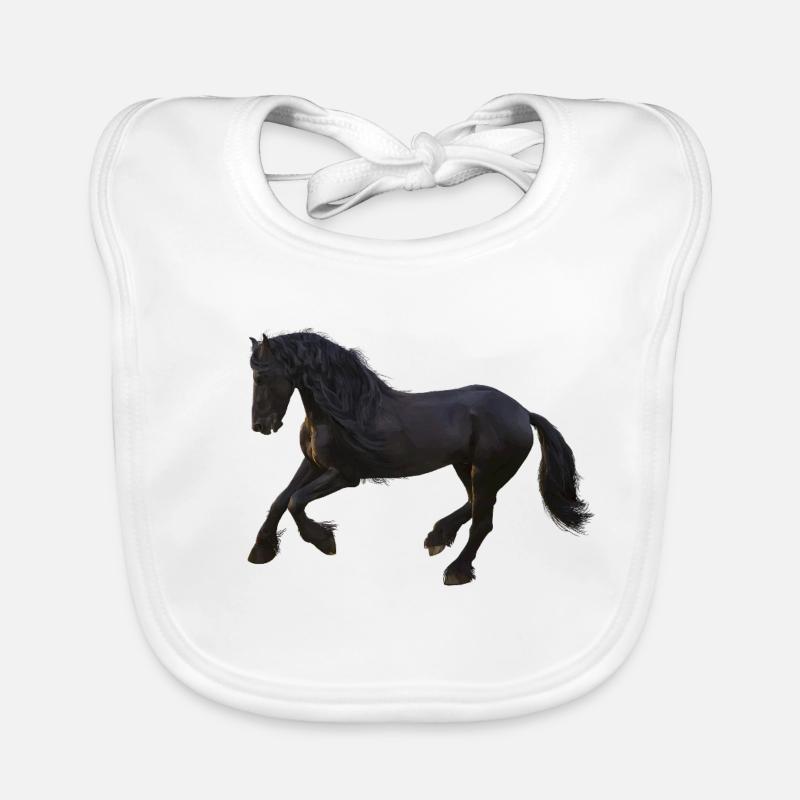 Cheval - Bavoir bio Bébé - blanc