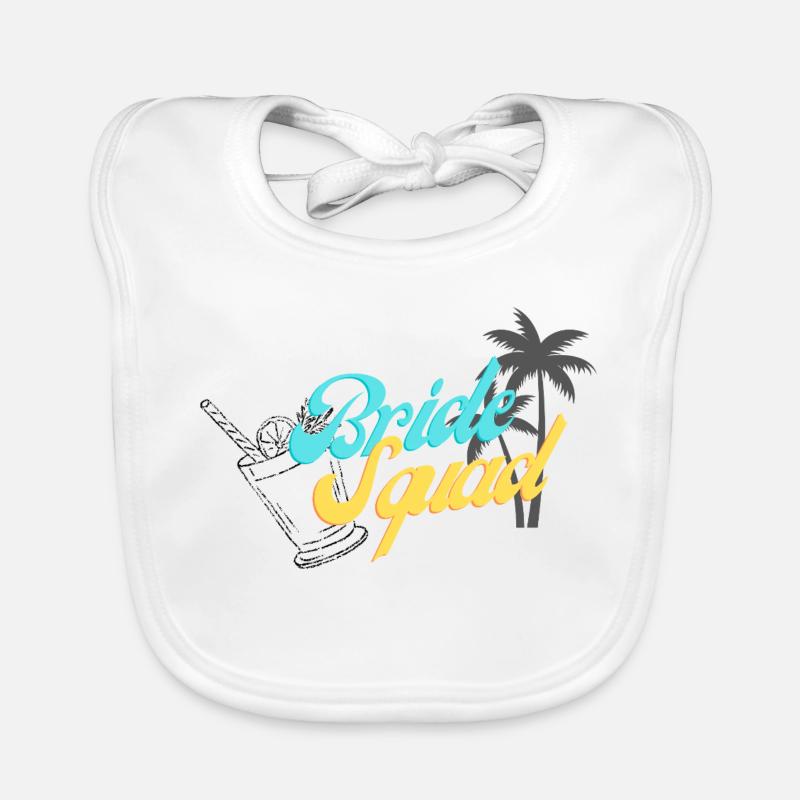 Bride Squad Tropical Sunset Design Organic Baby Bibs