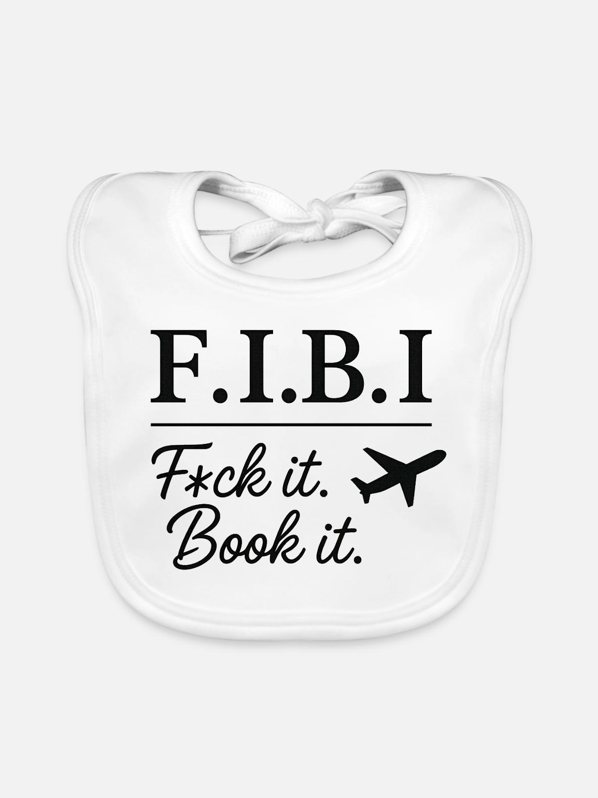 F.I.B.I. Flugreise Motiv - Baby Bio-Lätzchen - Weiß - Vorne