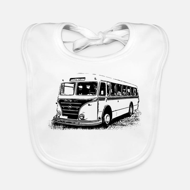 Vintage Bus Power Organic Baby Bibs