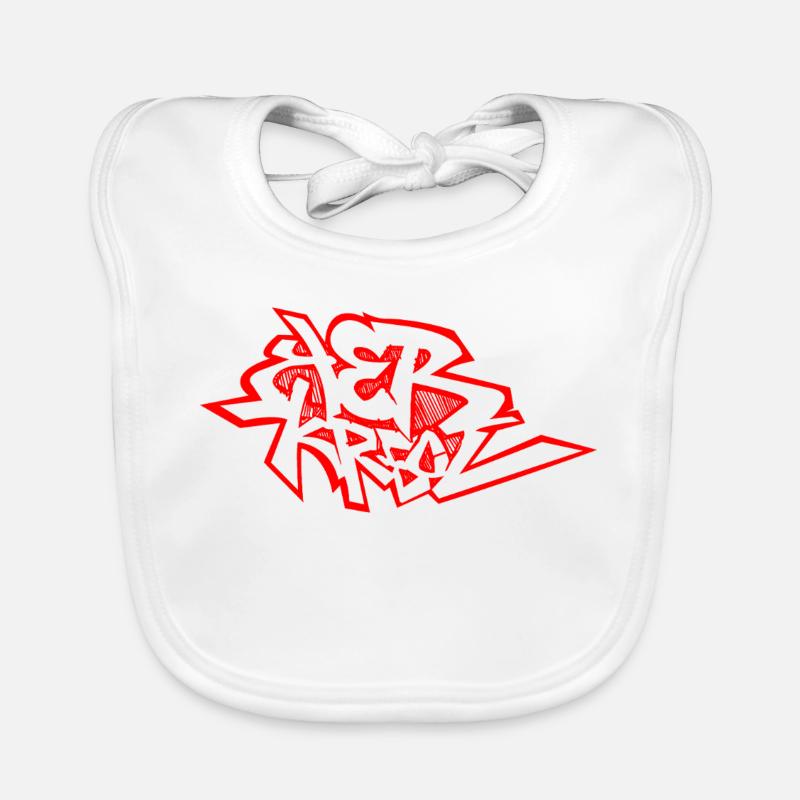 Graffiti 974 Ker Kreol - Red Organic Baby Bibs