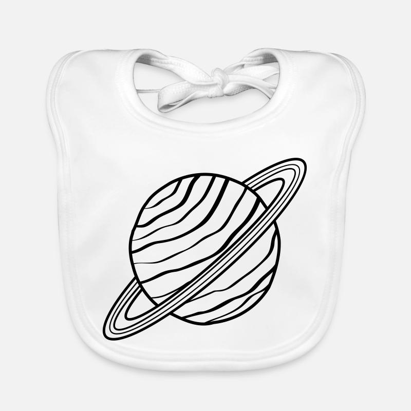 Planète avec anneaux Saturne Uranus Space Doodle Bavoir bio Bébé