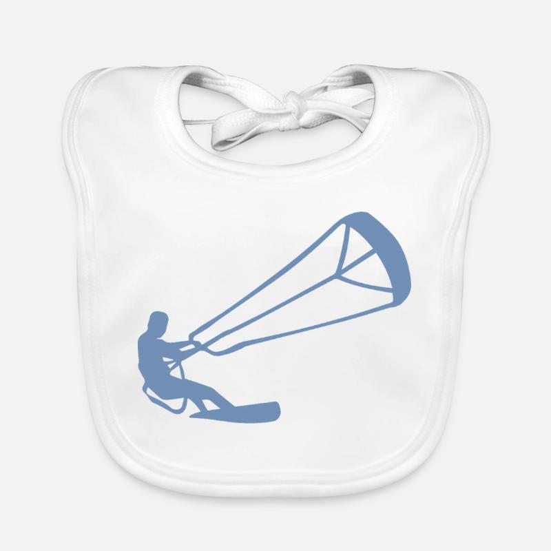 Kitesurfer Silhouette Kiteboarding Adrenaline Sport Organic Baby Bibs