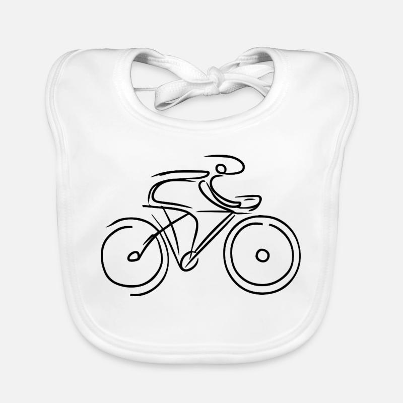Graphique de vélo de route - Bavoir bio Bébé - blanc