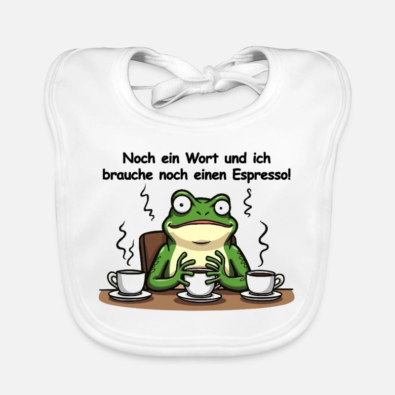 Espresso-Frosch – Kein Bock vor dem ersten Kaffee - Baby Bio-Lätzchen - Weiß