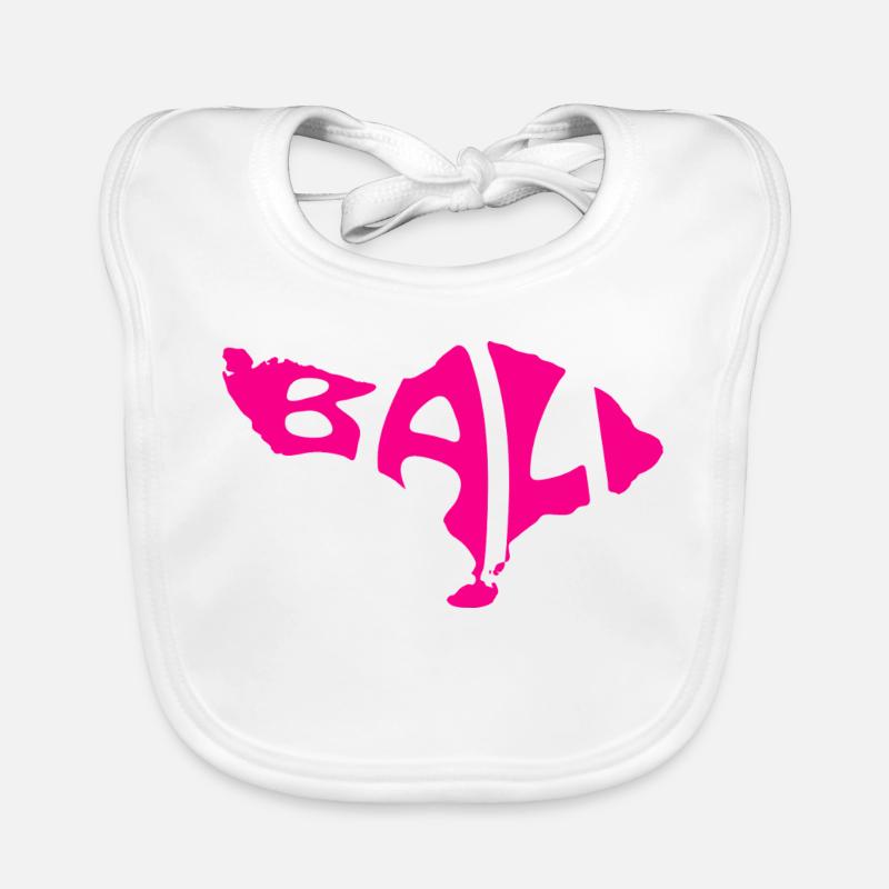 Bali Map Artistic Typography Design Organic Baby Bibs