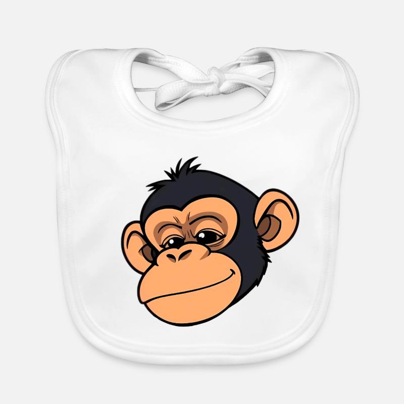 Monkey Chimpanzee Organic Baby Bibs