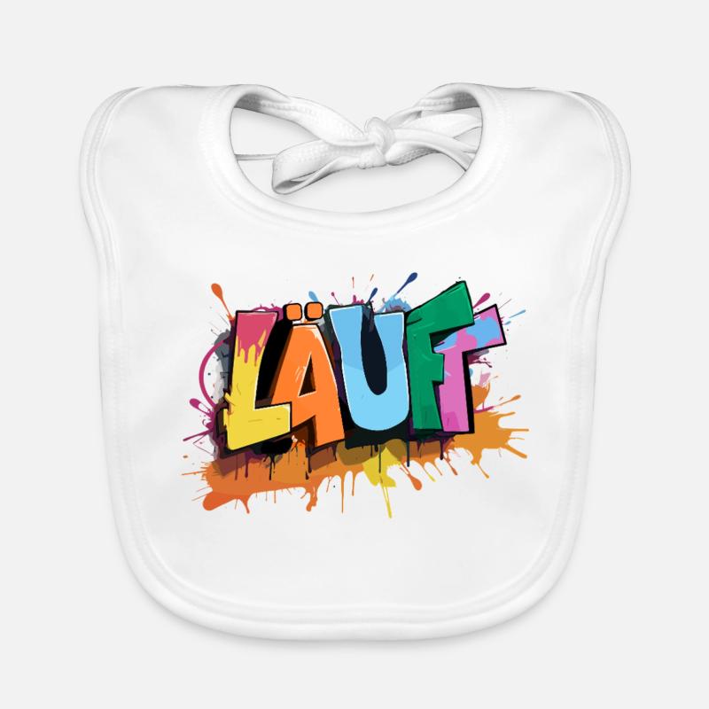 Läuft Statement Läufer Graffiti Lustige Sprüche Baby Bio-Lätzchen