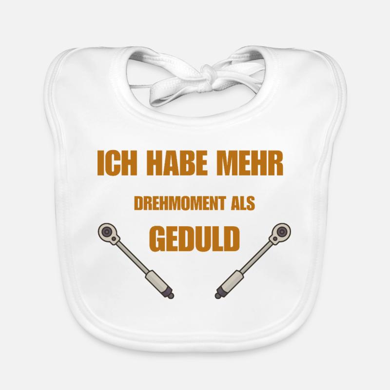 Drehmoment oder Geduld - Baby Bio-Lätzchen - Weiß
