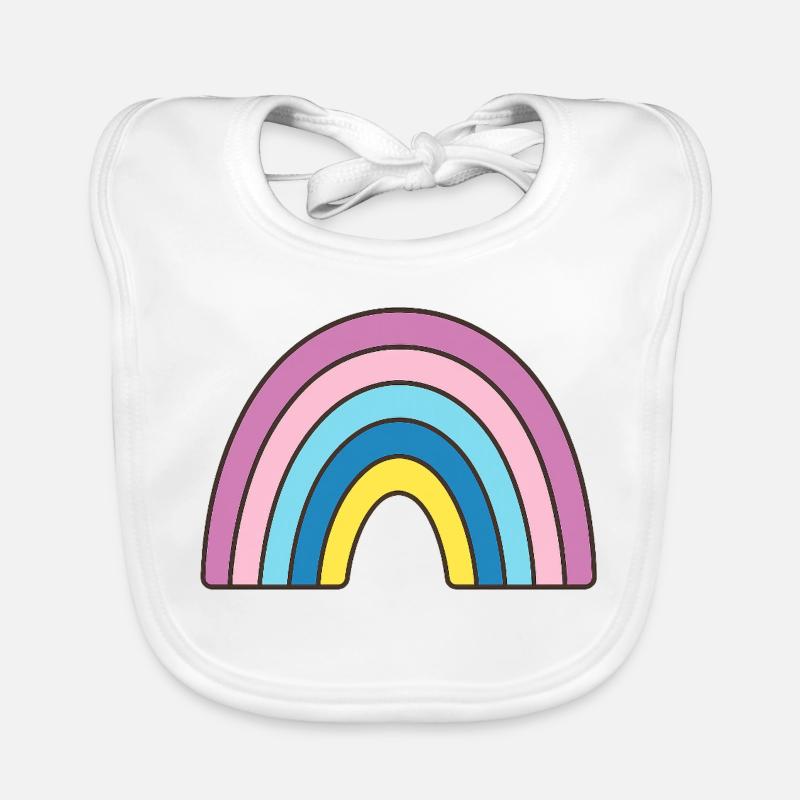 Pastel Rainbow Design Organic Baby Bibs