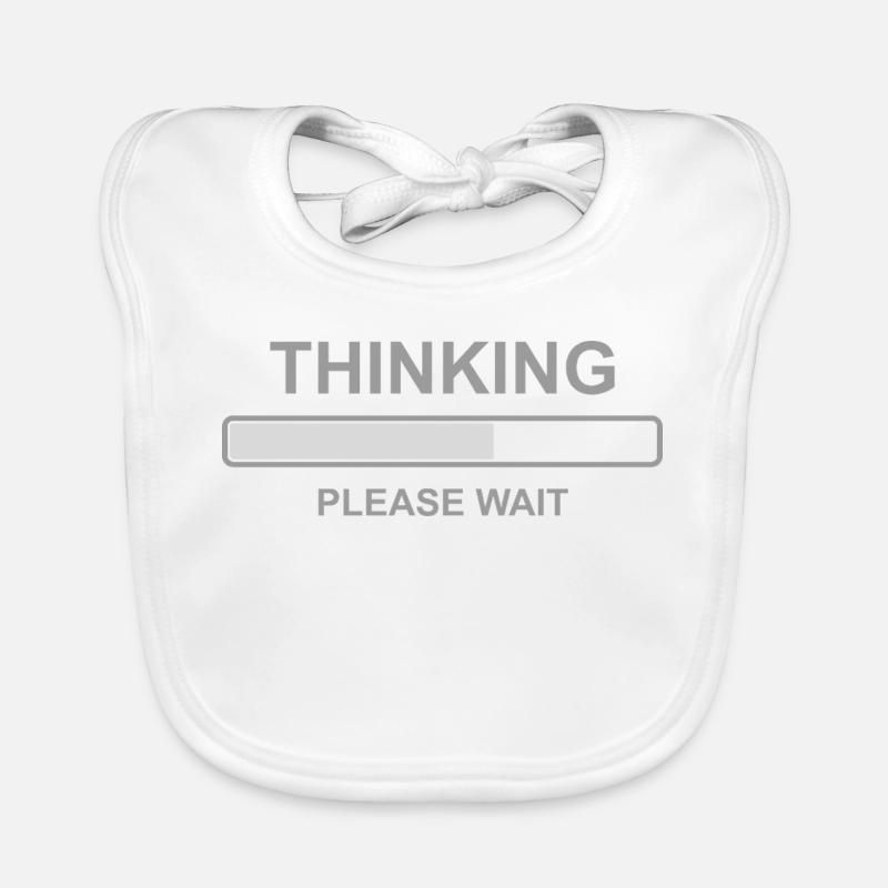 Thinking Please Wait Shirt – Funny Loading Bar - Baby Bio-Lätzchen - Weiß