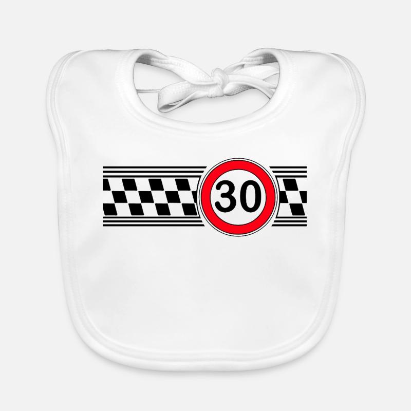 30e anniversaire du drapeau de course Bavoir bio Bébé