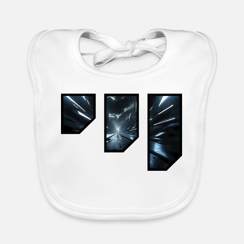 Futuristic Sci-Fi Corridor Design Organic Baby Bibs