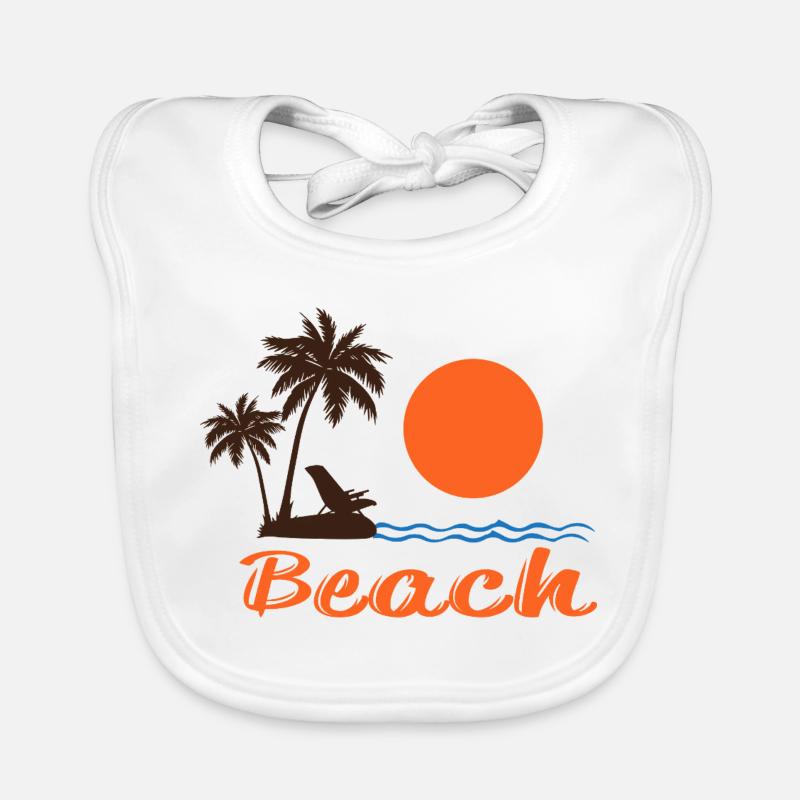 Beach Sunset mit Palmen – Tropisches Sommerdesign Baby Bio-Lätzchen