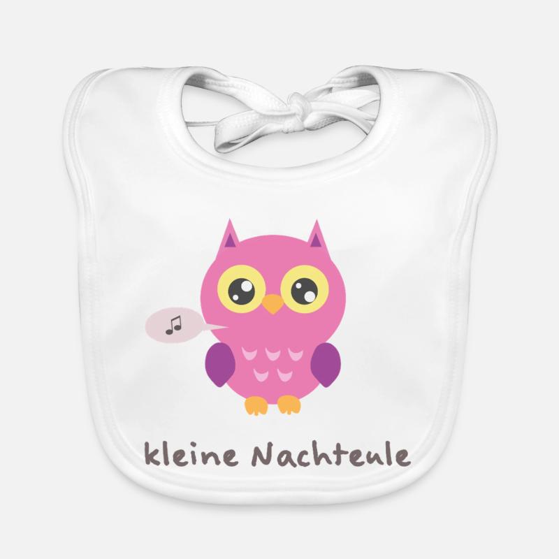 Cuddly owl with a singing note Organic Baby Bibs