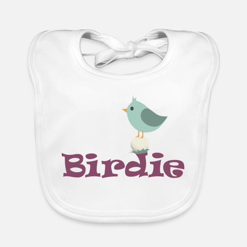 Oiselet de golf - Bavoir bio Bébé - blanc