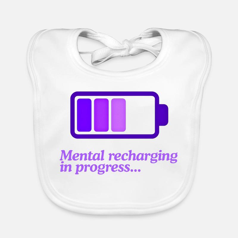 Mind Charging Battery Icon Organic Baby Bibs