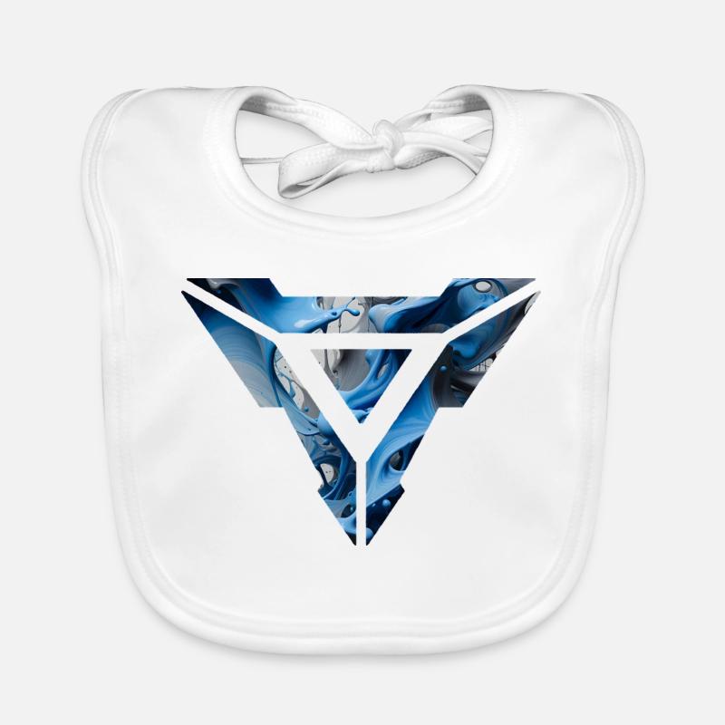 Design triangulaire fluide bleu abstrait Bavoir bio Bébé