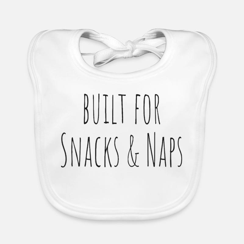 built for snacks and naps - Baby Bio-Lätzchen - Weiß