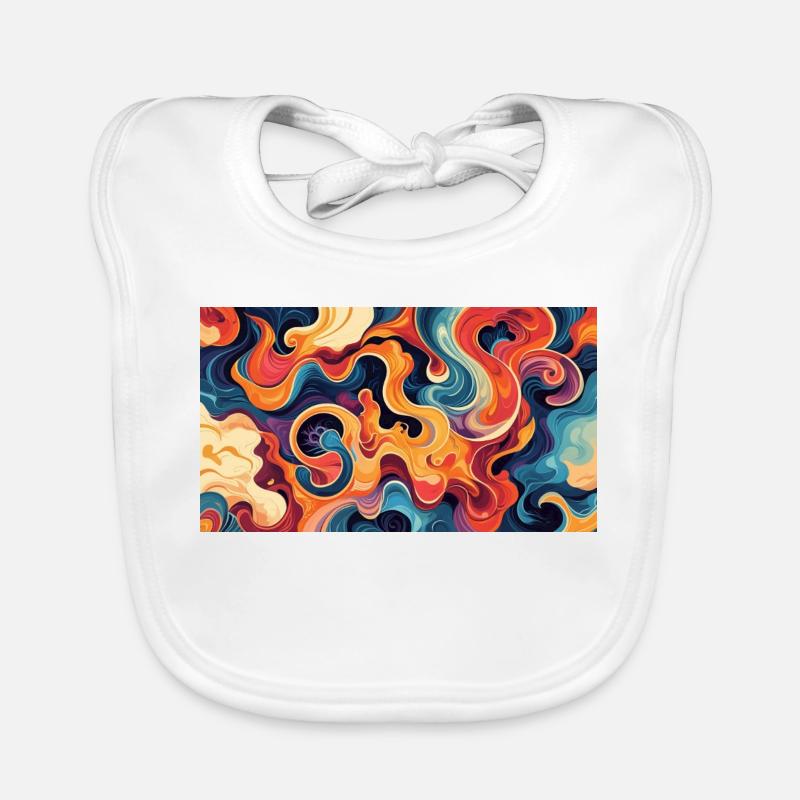 Vibrant Fluid Abstract Artwork Organic Baby Bibs