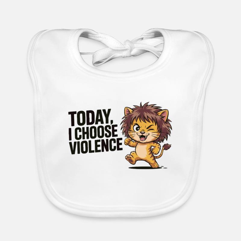 Kitten with wildness motto Organic Baby Bibs