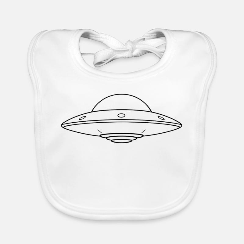 Minimalistic UFO - Baby Bio-Lätzchen - Weiß