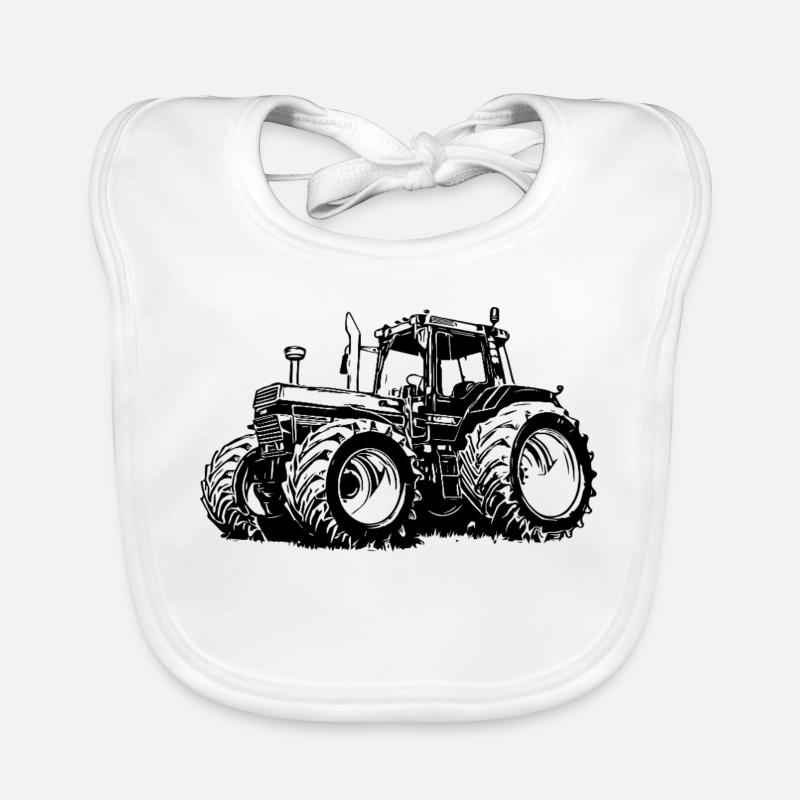 Kraftvolle Traktor-Silhouette Baby Bio-Lätzchen