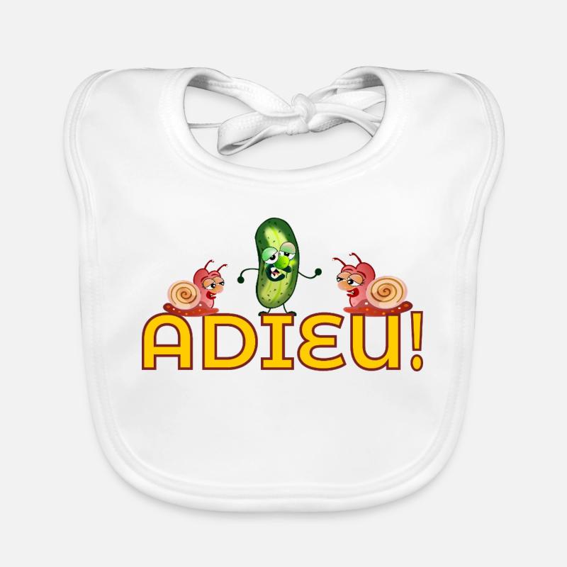 Fête d'adieu Escargots Cornichons Concombre Bavoir bio Bébé