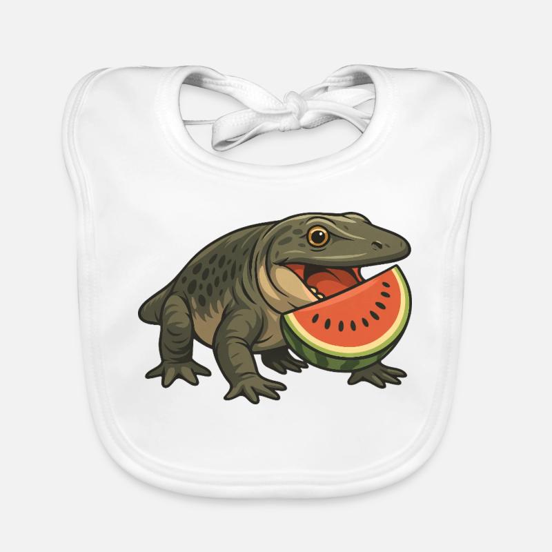 Primeval Amphibian Evolution Cartoon Melon Organic Baby Bibs
