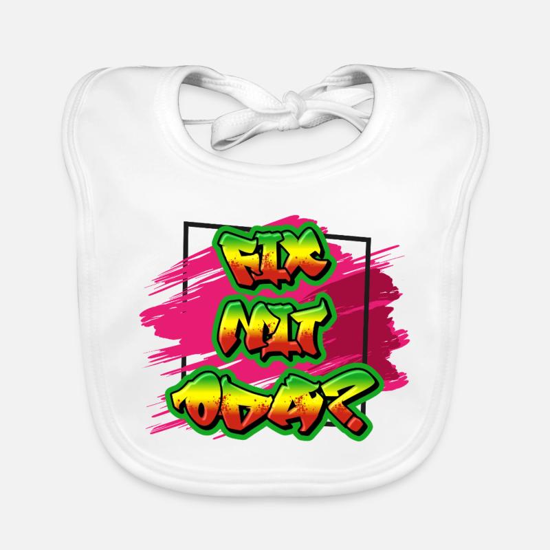 Graffiti Inspired Paint Sprayer Design, Dialect Organic Baby Bibs