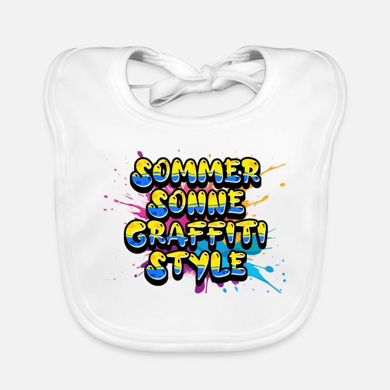 Sommer Sonne Graffiti Style Schriftzug Baby Bio-Lätzchen