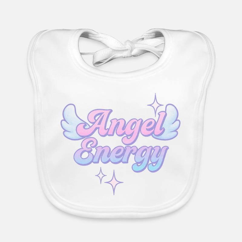 Angel Energy / Conception Y2K - Bavoir bio Bébé - blanc