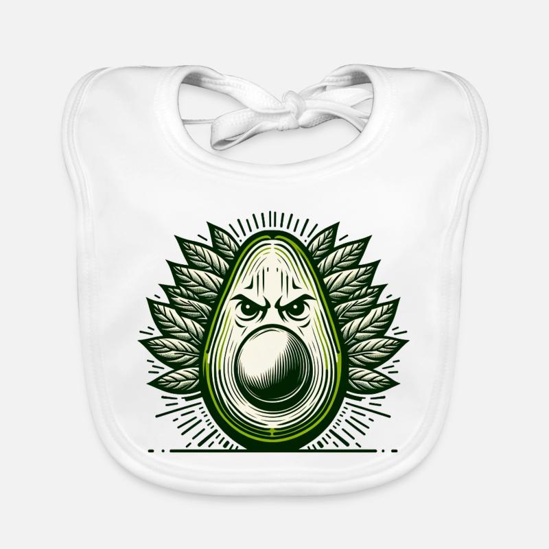 Avocado Krieger Gesicht Baby Bio-Lätzchen