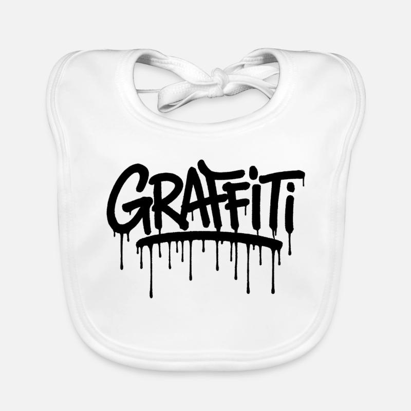 Black graffiti tag Organic Baby Bibs