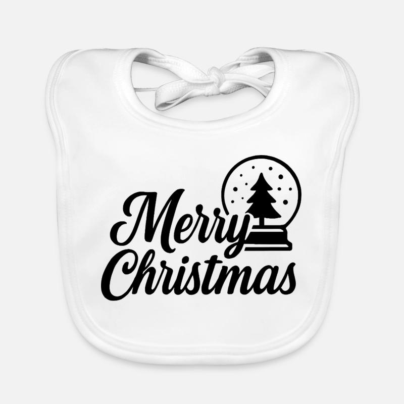 Joyeux Noël Design avec boule de Noël Bavoir bio Bébé