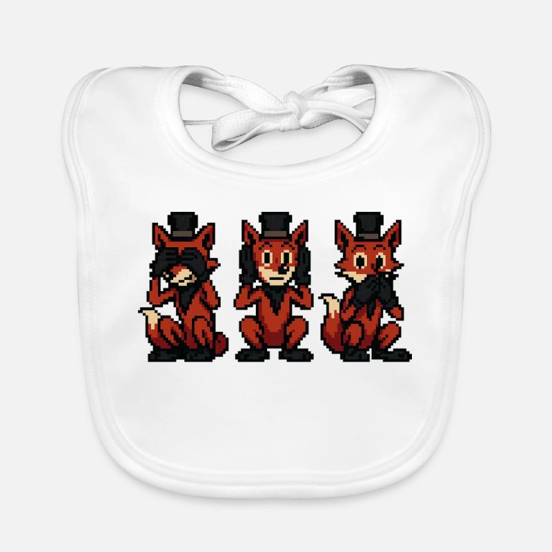 Fuchs im Style der 3 Affen Baby Bio-Lätzchen