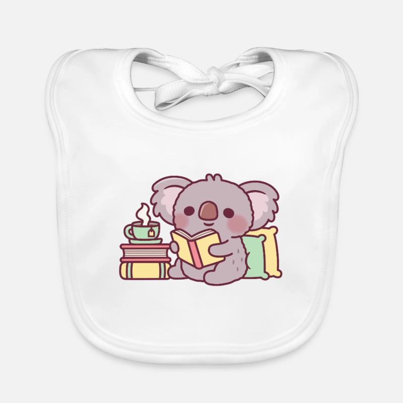 Süßer Koala, der ein Buch liest Baby Bio-Lätzchen
