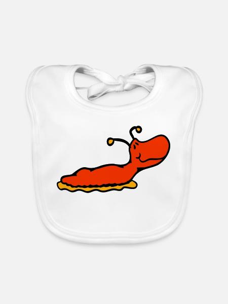 Slug snail without shell smiles - Organic Baby Bibs - white - Front