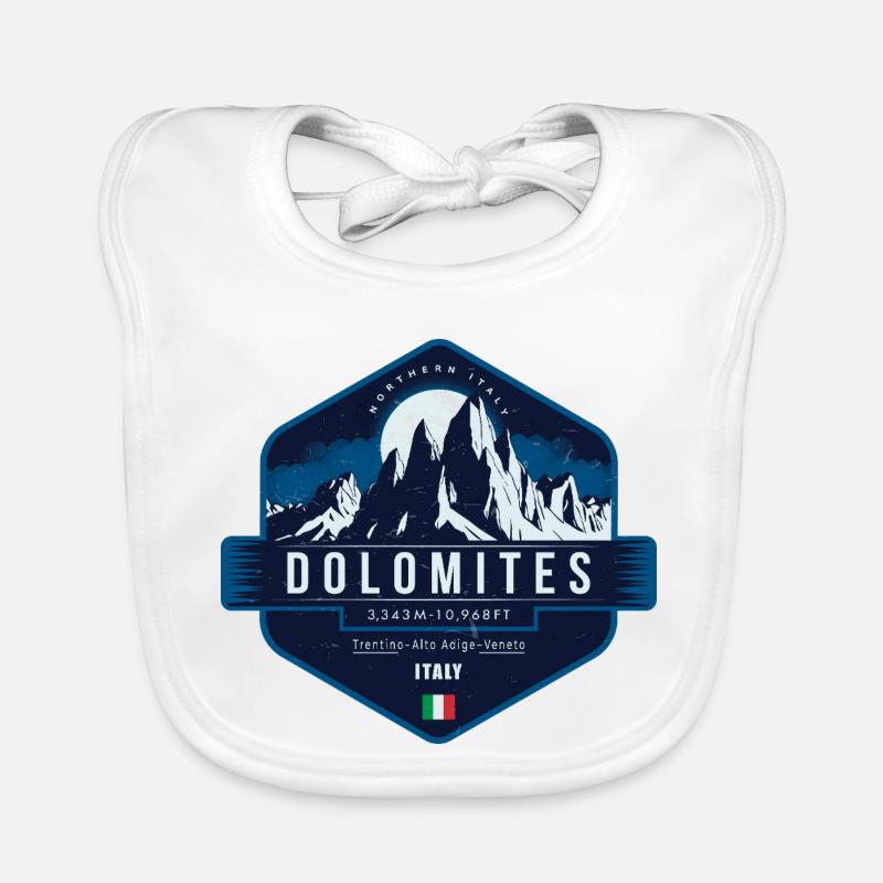 Dolomites , Italie - Bavoir bio Bébé - blanc