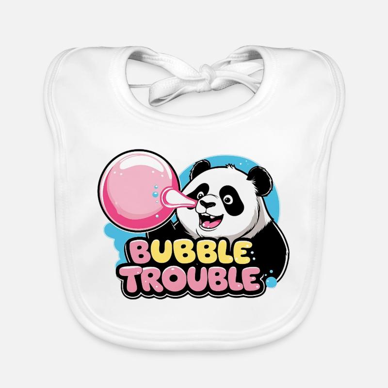 Cute panda with bubble gum Organic Baby Bibs